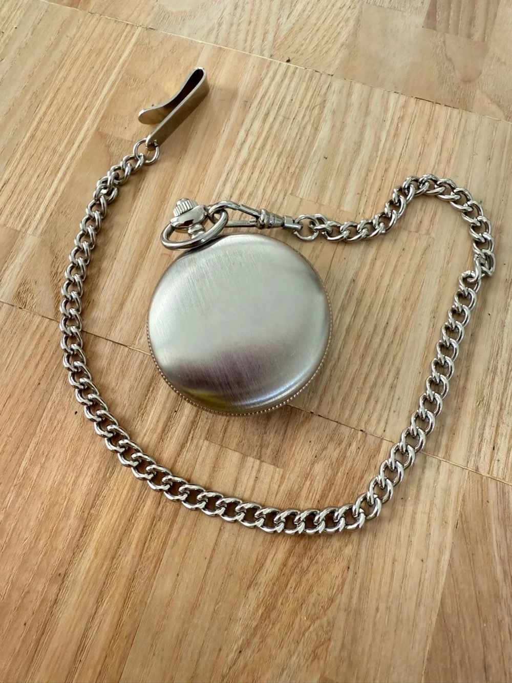 Remington hunter inspired silver tone Stag design pocket watch NEW BATTERY